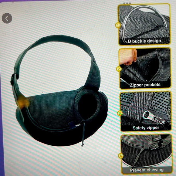 COPY - Reflective Pet Sling Carrier  comes in 3 sizes S, M & L as well as 3 col… - Picture 2 of 11